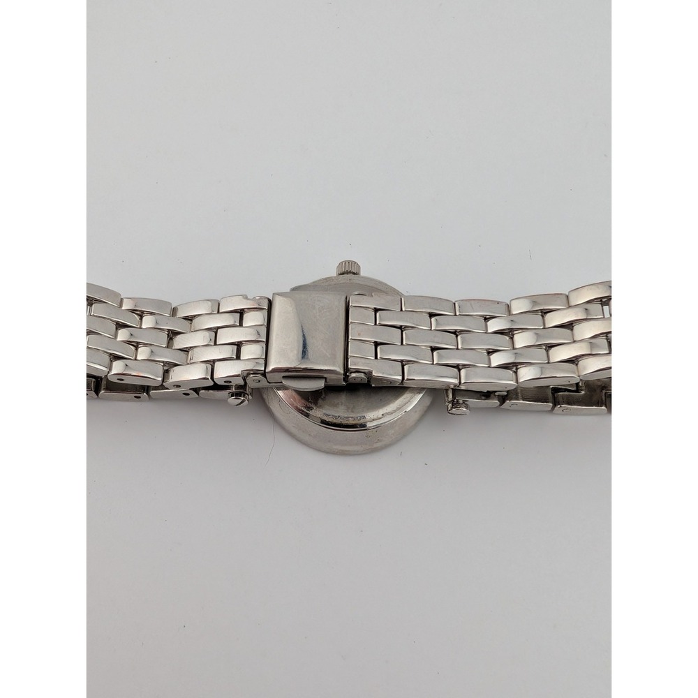 Women's Quartz Watch Silver 26mm Case Crystal Bezel 7" Band- New Battery - Picture 6 of 7
